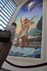 Even from down by the floor, the mural dwarfs a person